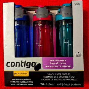 NEW -- BPA Free Non-Breakable Water Bottles -- 3 Pack -- 100% Spill proof
